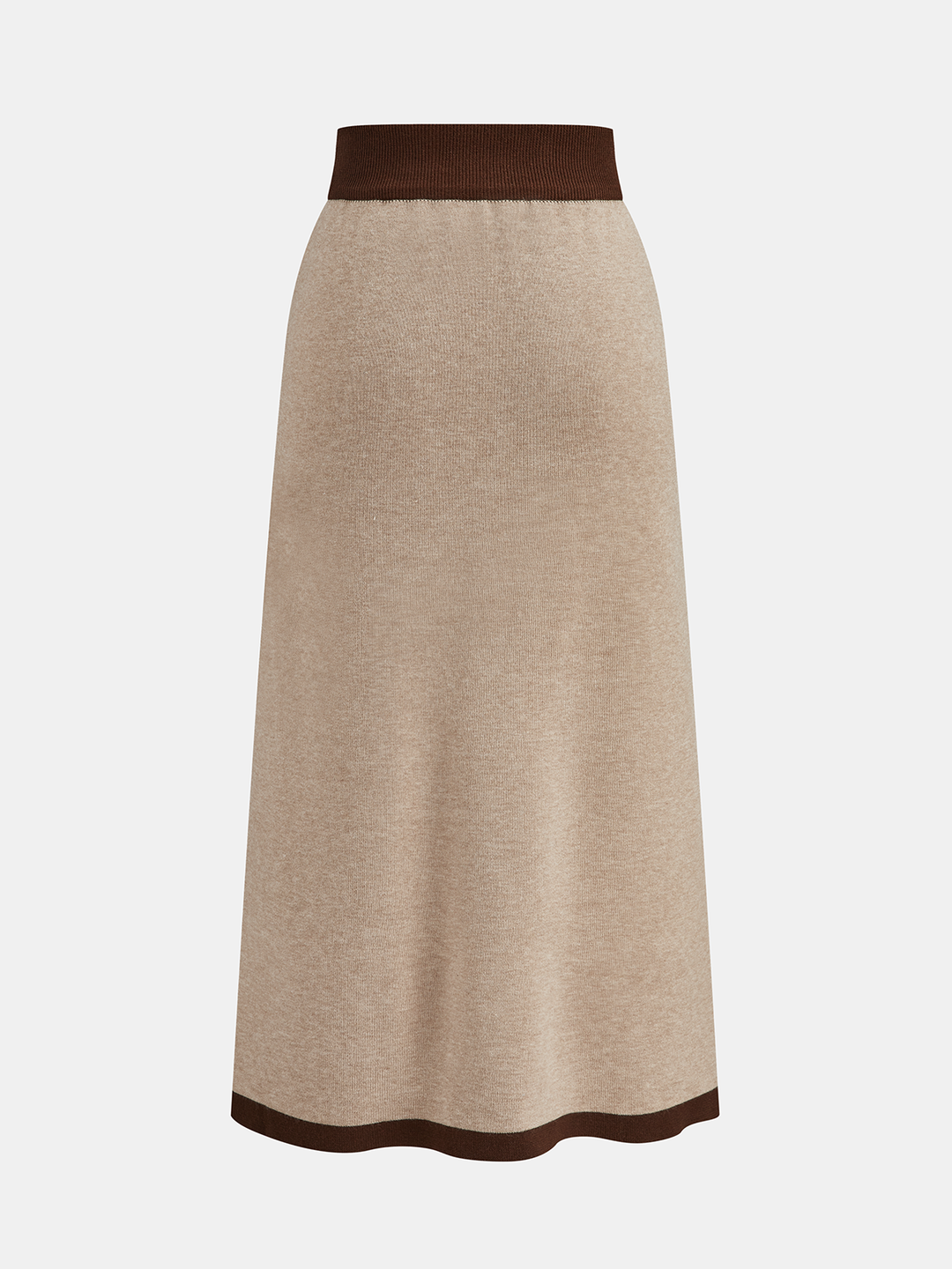 Kontrast Kenar Dikişli Jakarlı Üst ve Midi Etek Takımı