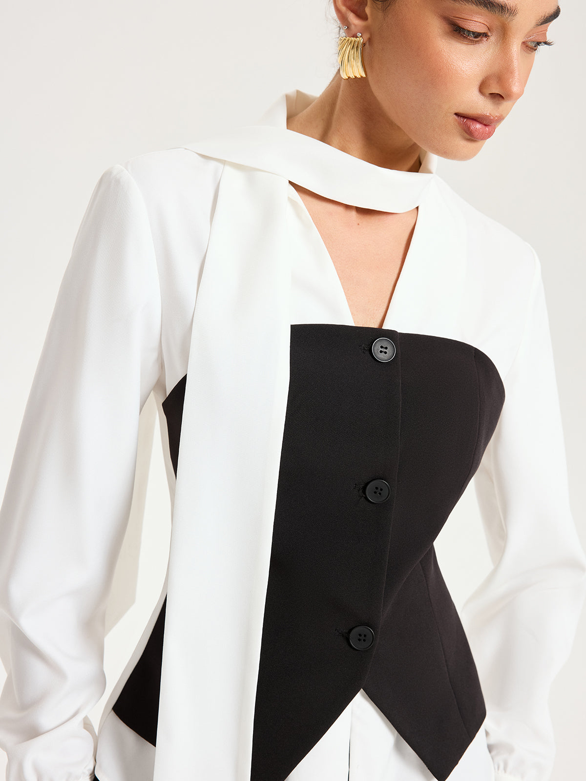 Two Tone Collar Shirt — Svelte Chic