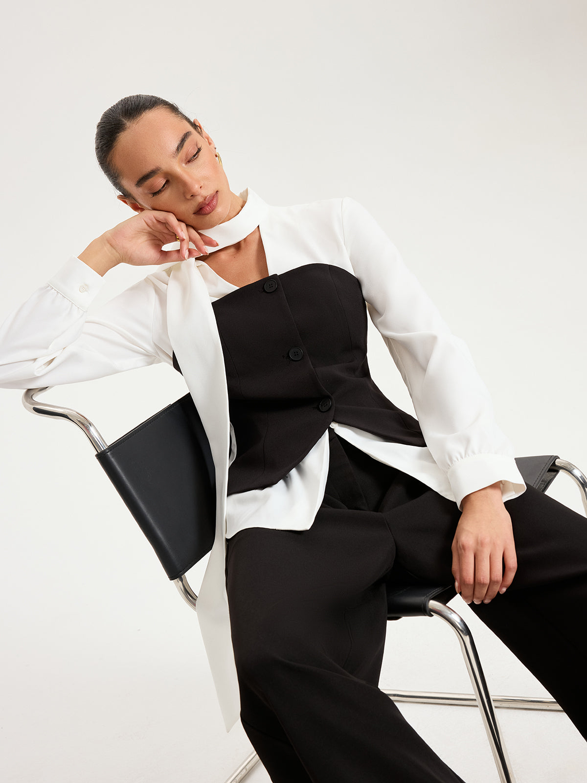 Two Tone Collar Shirt — Svelte Chic
