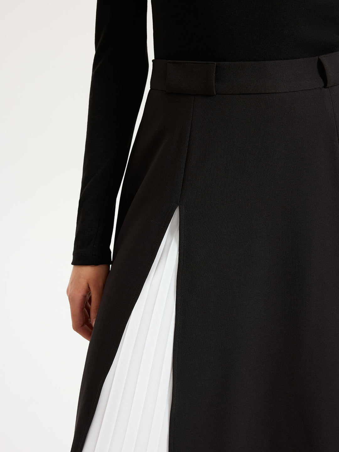 Дълга пола с контрастен завъртящ се ефект