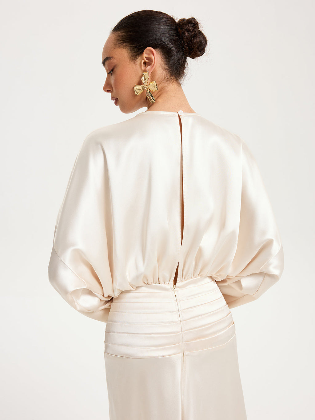 Satin Crew Neck Maxi Dress — Svelte Chic