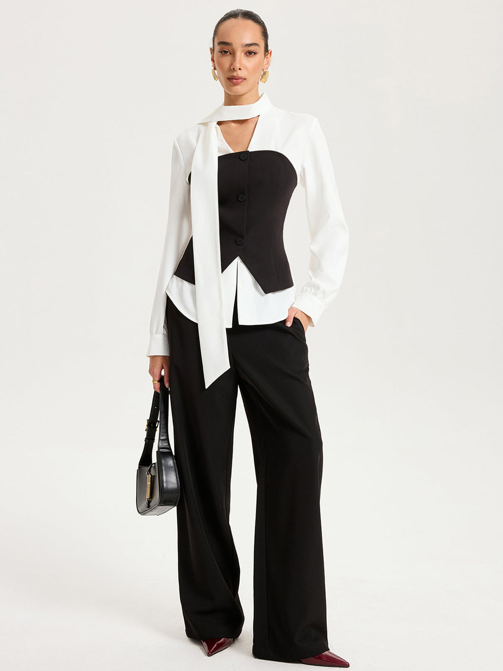 Two Tone Collar Shirt — Svelte Chic