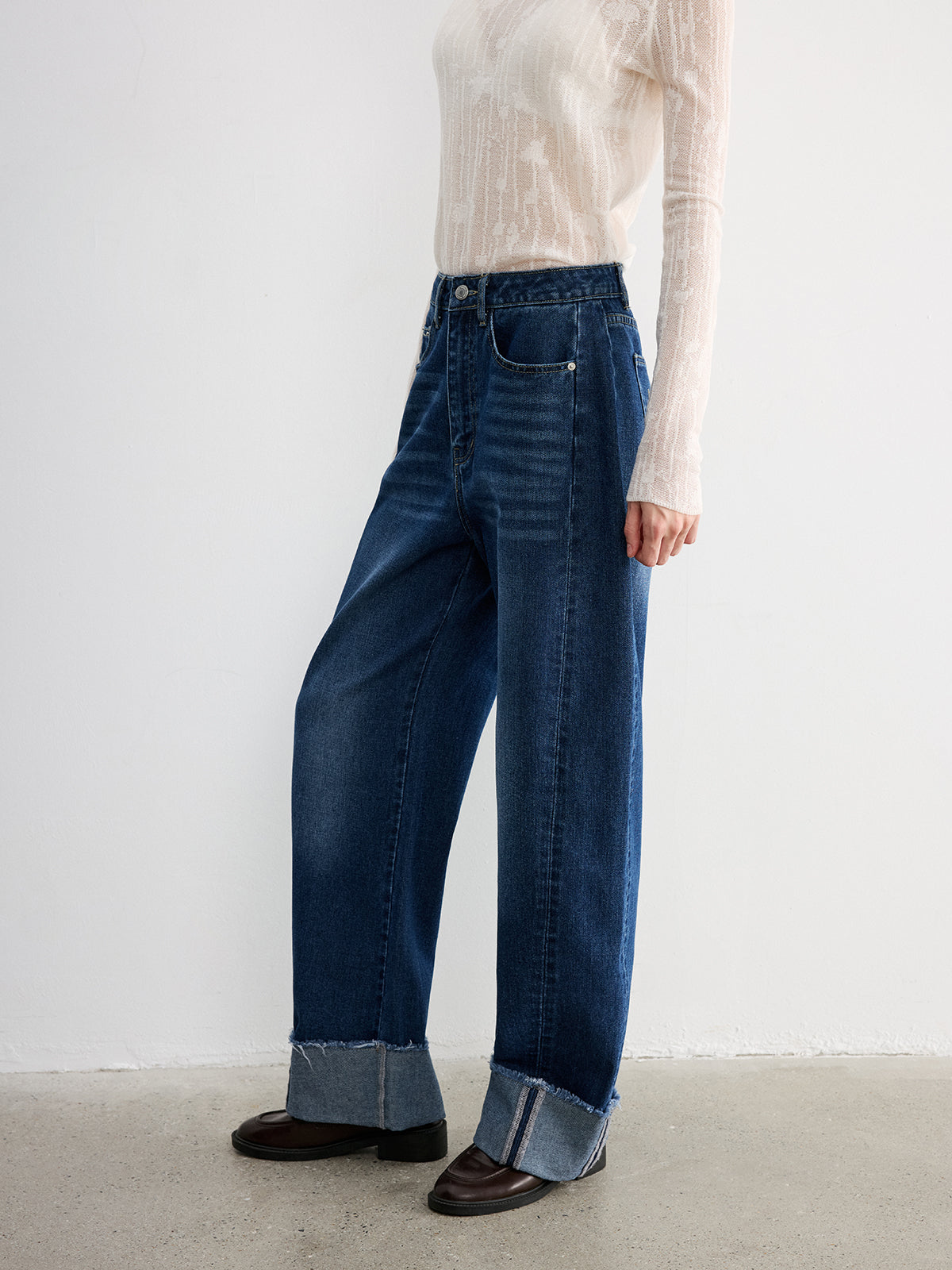 Frayed Hem Denim Jeans — Svelte Chic