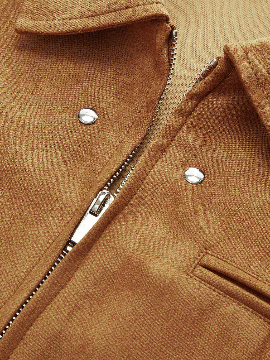 Suede Effect Zip Jacket — Svelte Chic