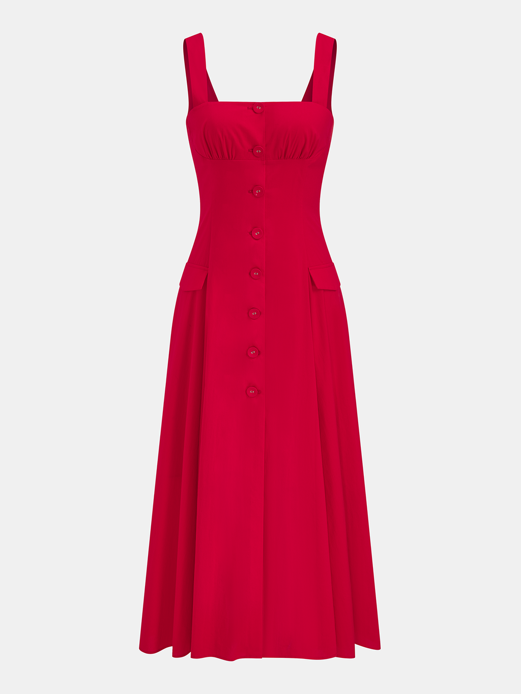 Cotton Blend Button Front Maxi Dress — Svelte Chic
