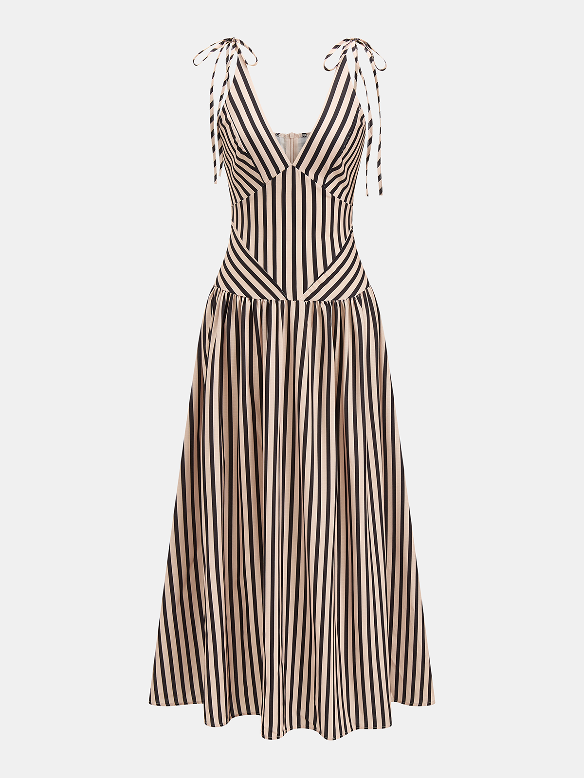 Striped Tie Shoulder Maxi Dress — Svelte Chic