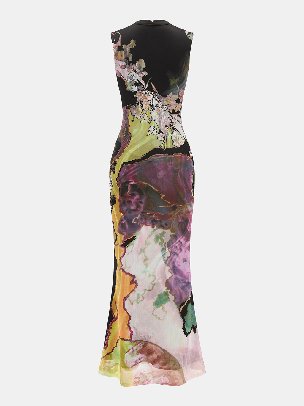 Floral Stand Collar Maxi Dress — Svelte Chic