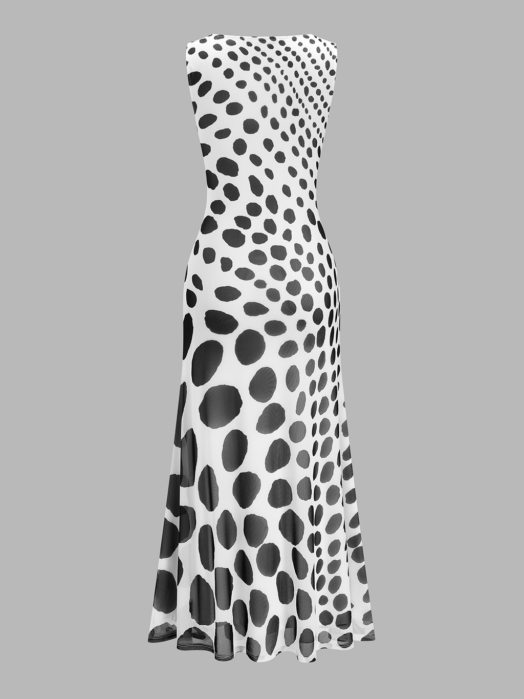 Polka Dot Mesh Strapless Maxi Dress — Svelte Chic
