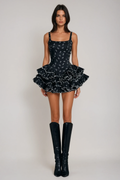 Floral Chiffon Ruffle Mini Dress — Svelte Chic