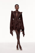 Ruffle Cutout V-Neck Mini Dress — Svelte Chic