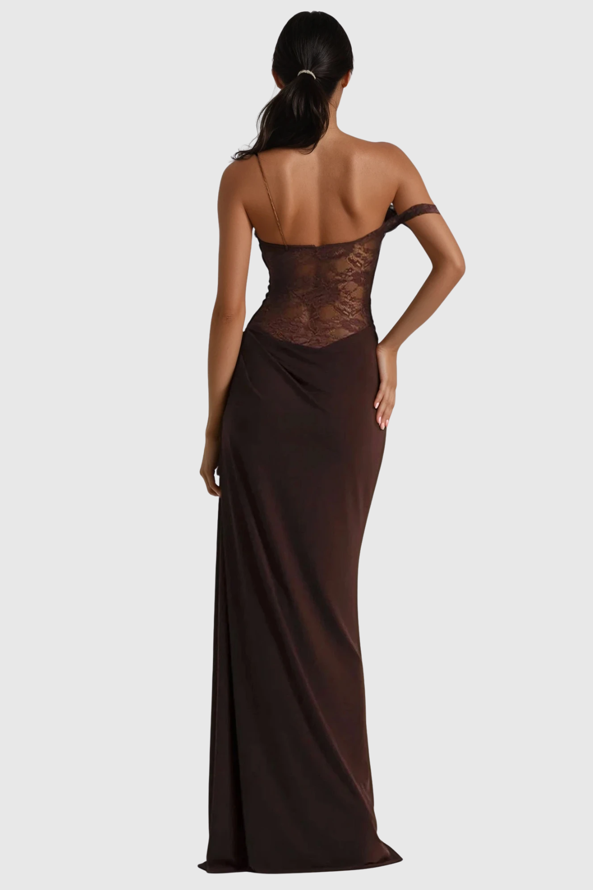 Asymmetric Lace Maxi Dress — Svelte Chic