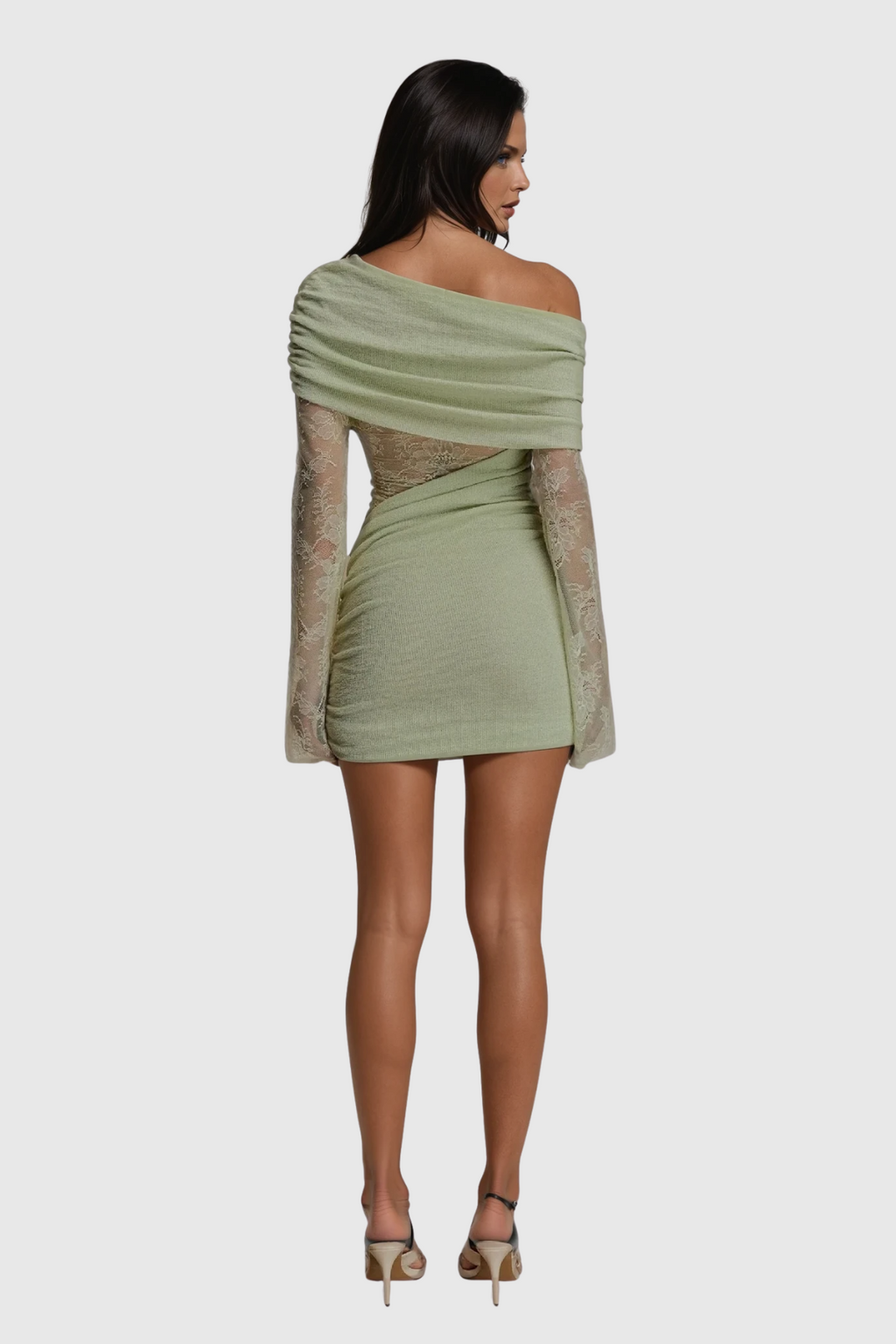 One Shoulder Lace Mini Dress — Svelte Chic