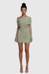 Örgü Dantel Mini Abiye Elbise