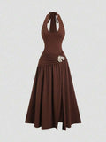 Halter Tie Side Slit Dress — Svelte Chic