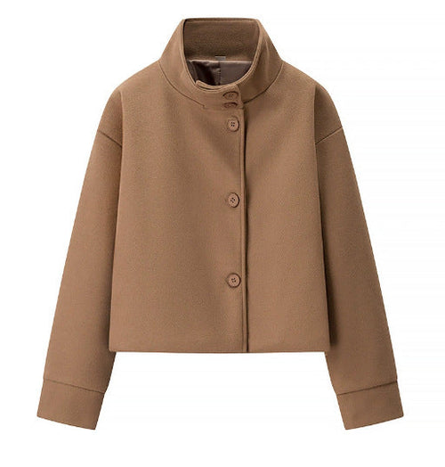 Asymmetric Button Tweed Coat — Svelte Chic