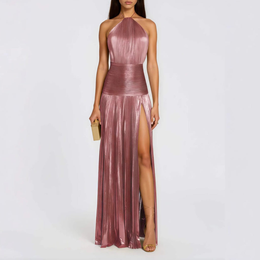 Halter Crossed Neck Maxi Dress — Svelte Chic