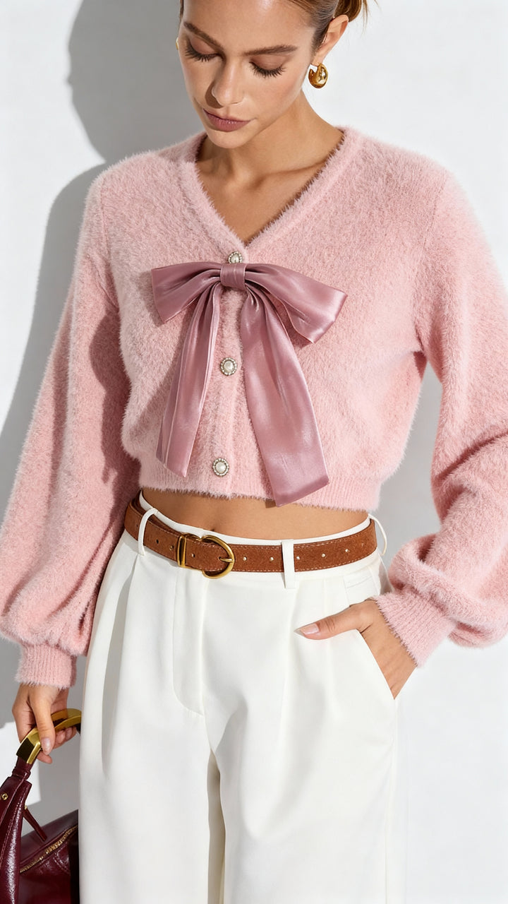 Fiyonk Detaylı Örgü Hırka