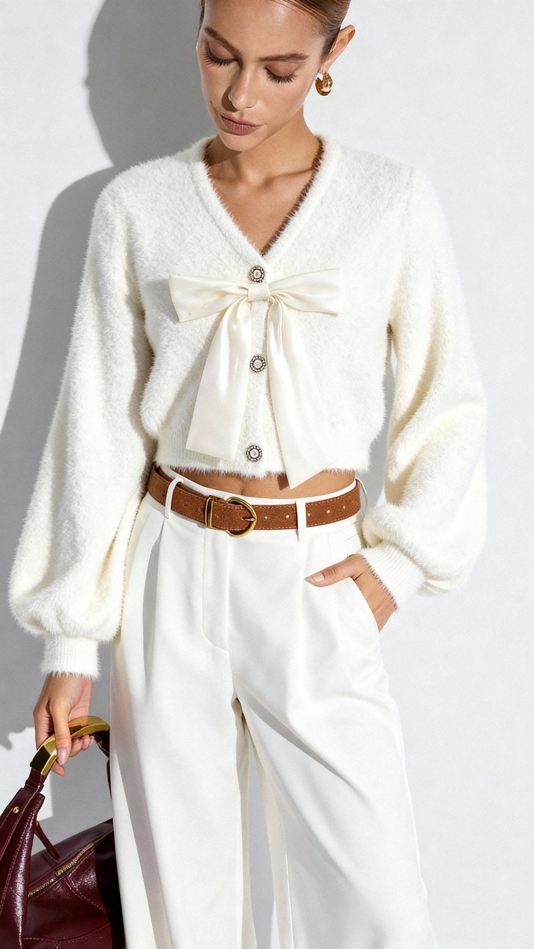 Fiyonk Detaylı Örgü Hırka