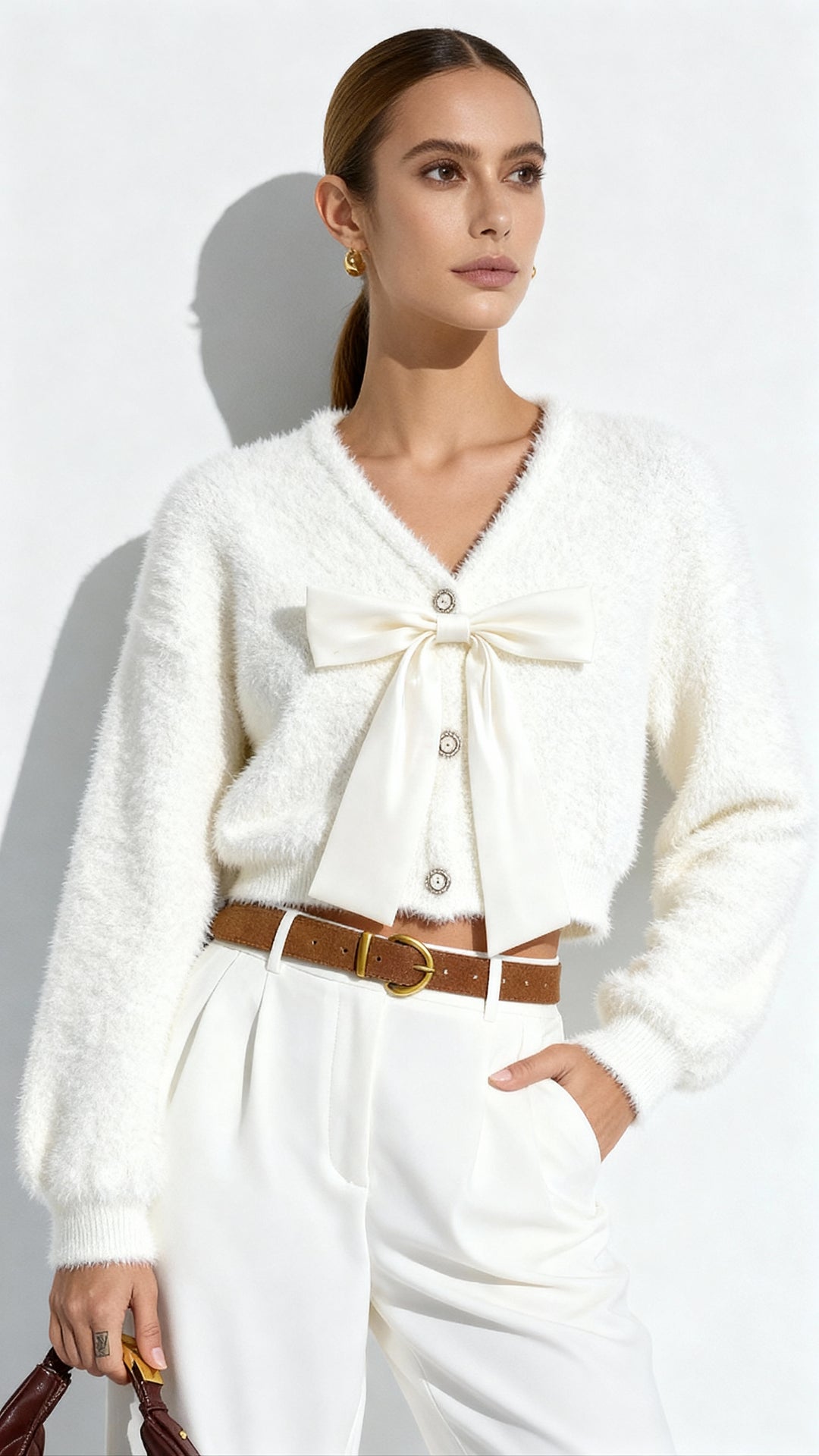 Fiyonk Detaylı Örgü Hırka