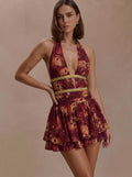 Halter Neck Printed Mini Dress — Svelte Chic