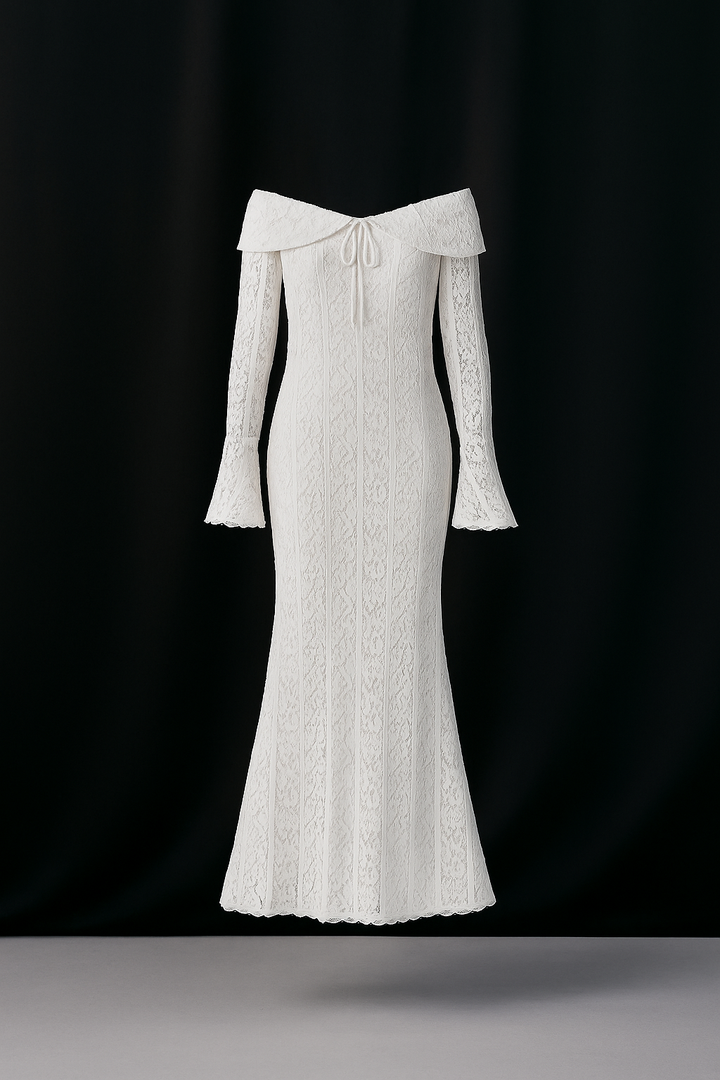 Dantel Detaylı Maxi Abiye Elbise