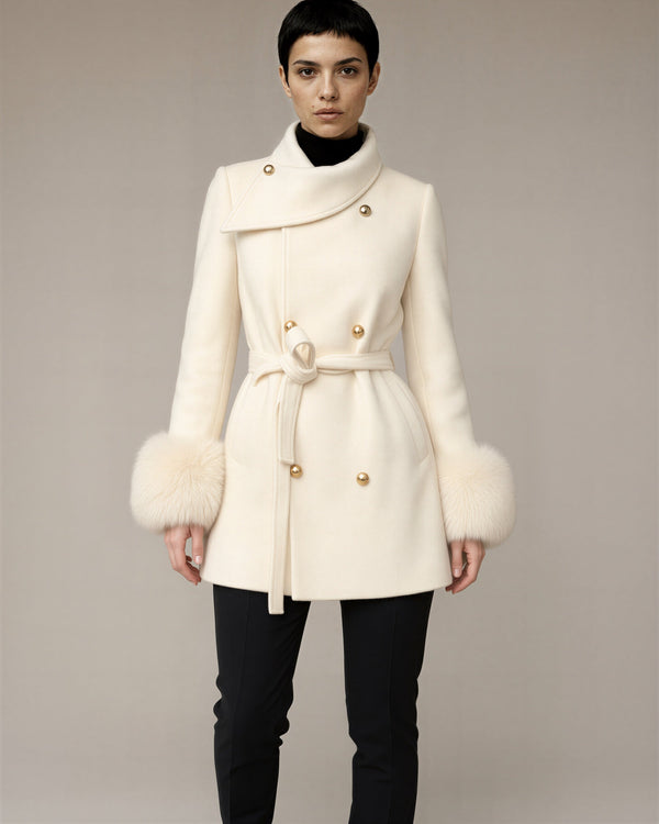 Albia Double Breasted Melton Coat