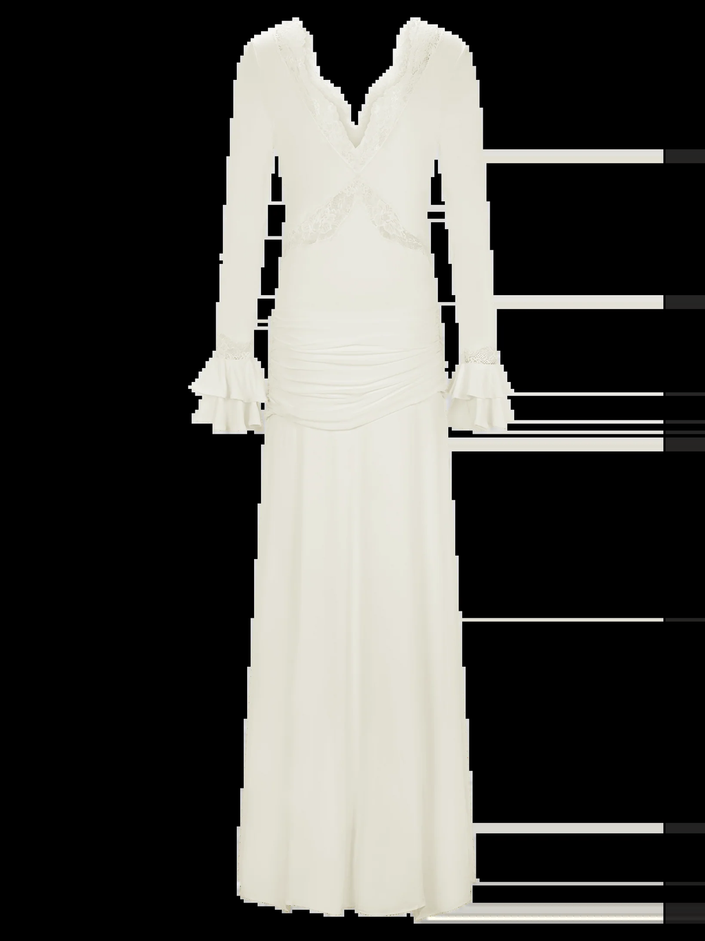 Lace Insert Maxi Dress in Ivory — Svelte Chic