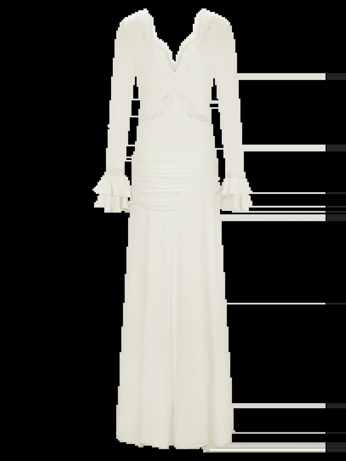 Lace Insert Maxi Dress in Ivory — Svelte Chic