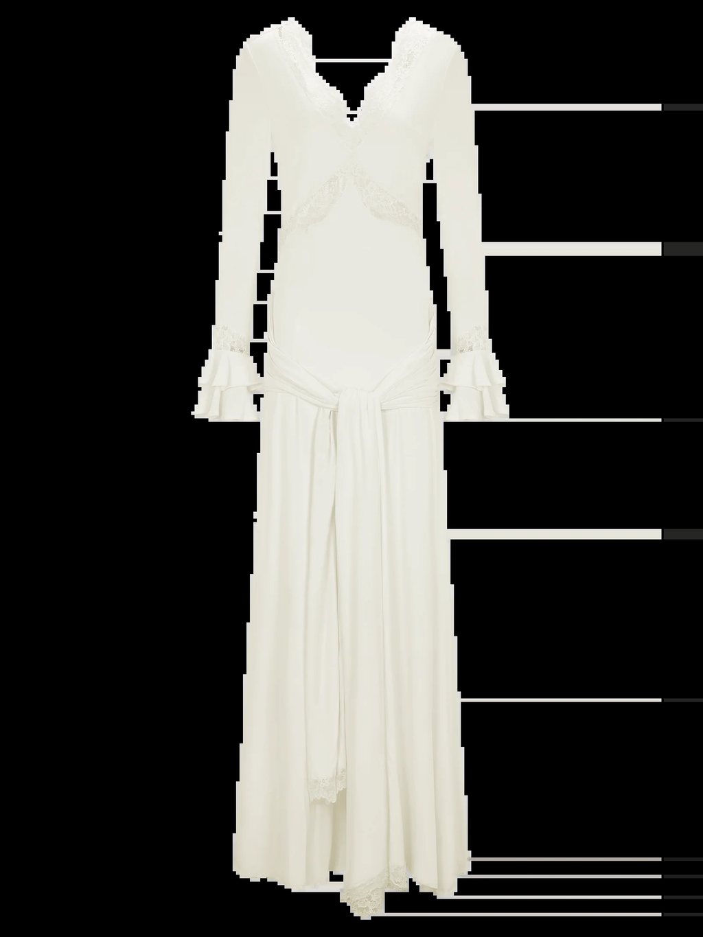 Lace Insert Maxi Dress in Ivory — Svelte Chic