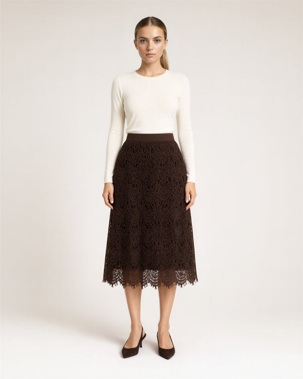 Annalisa Guipure Lace Midi Skirt