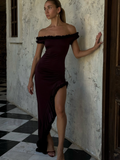 Arielle Off Shoulder Ruffle Midi Dress — Svelte Chic