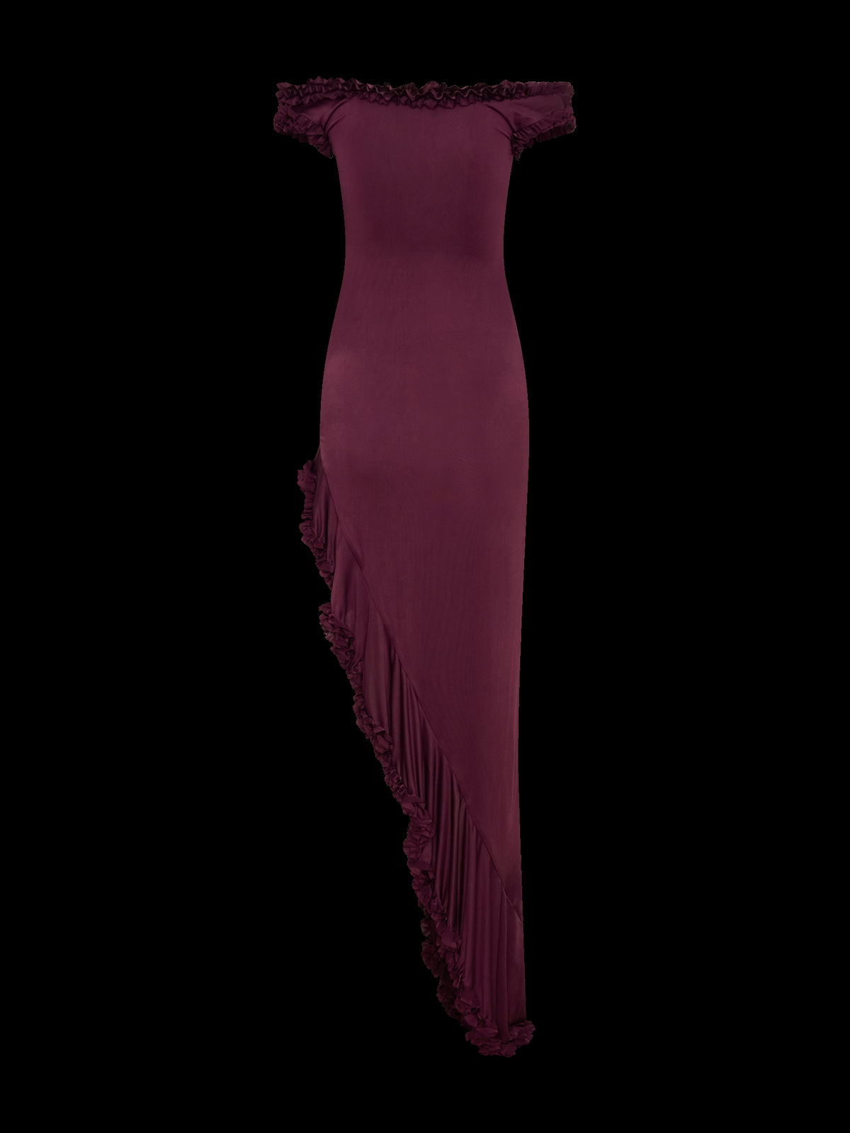 Arielle Off Shoulder Ruffle Midi Dress — Svelte Chic