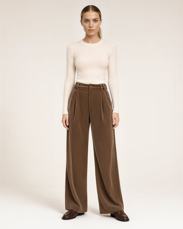 Aurea Pleated Corduroy Trousers