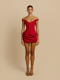 Avery High Waist Shaping Dress in Red — Svelte Chic