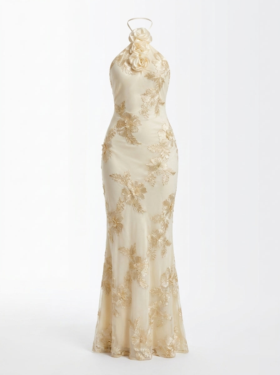 Floral Embroidered Maxi Dress — Svelte Chic