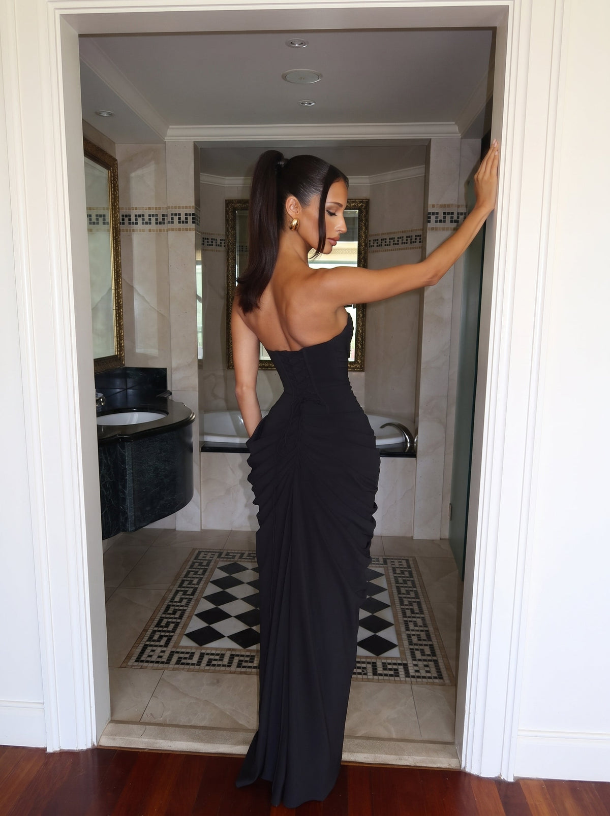 Soleil Corset Detail Maxi Dress — Svelte Chic