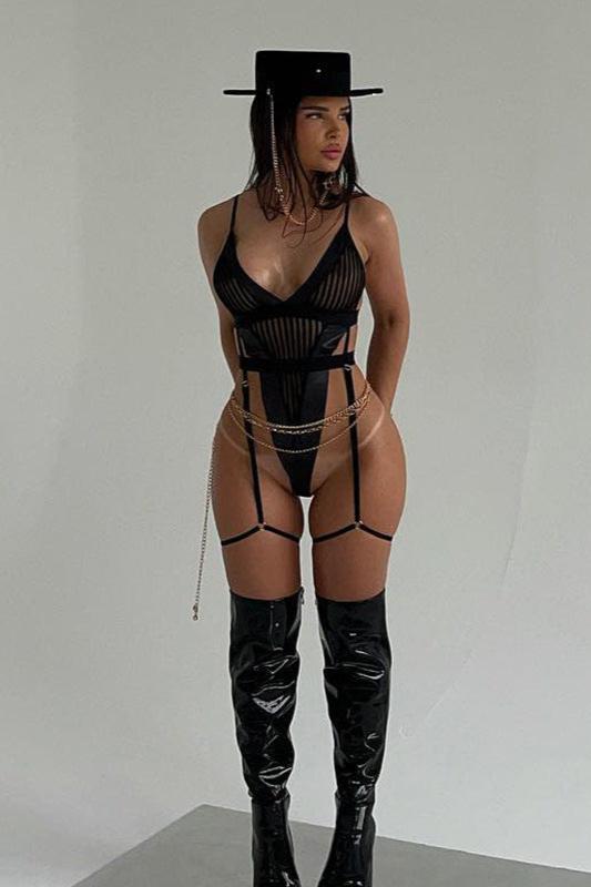 Zebra Lace Bodysuit — Svelte Chic