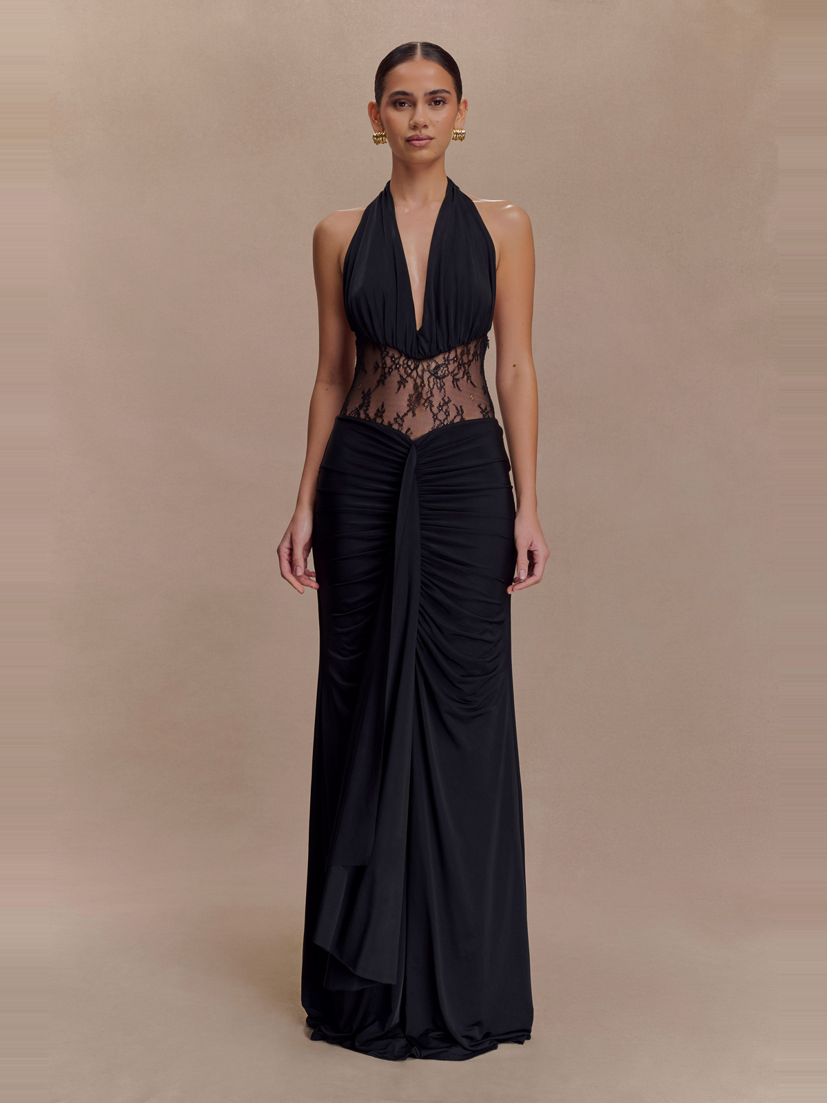 Bonnie Lace Halter Maxi Dress — Svelte Chic