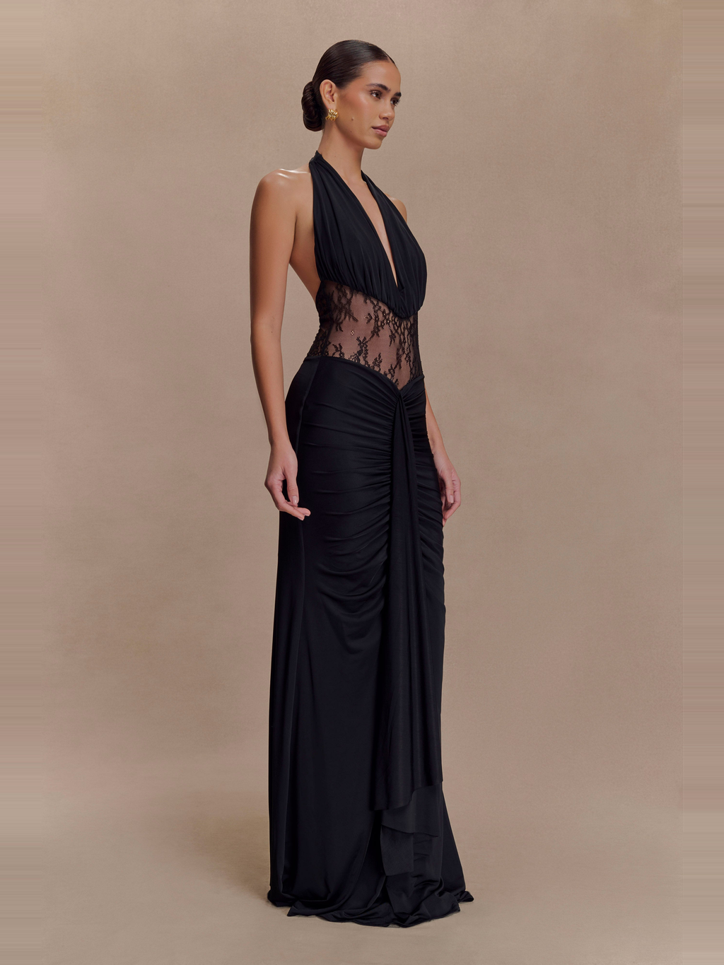 Bonnie Lace Halter Maxi Dress — Svelte Chic