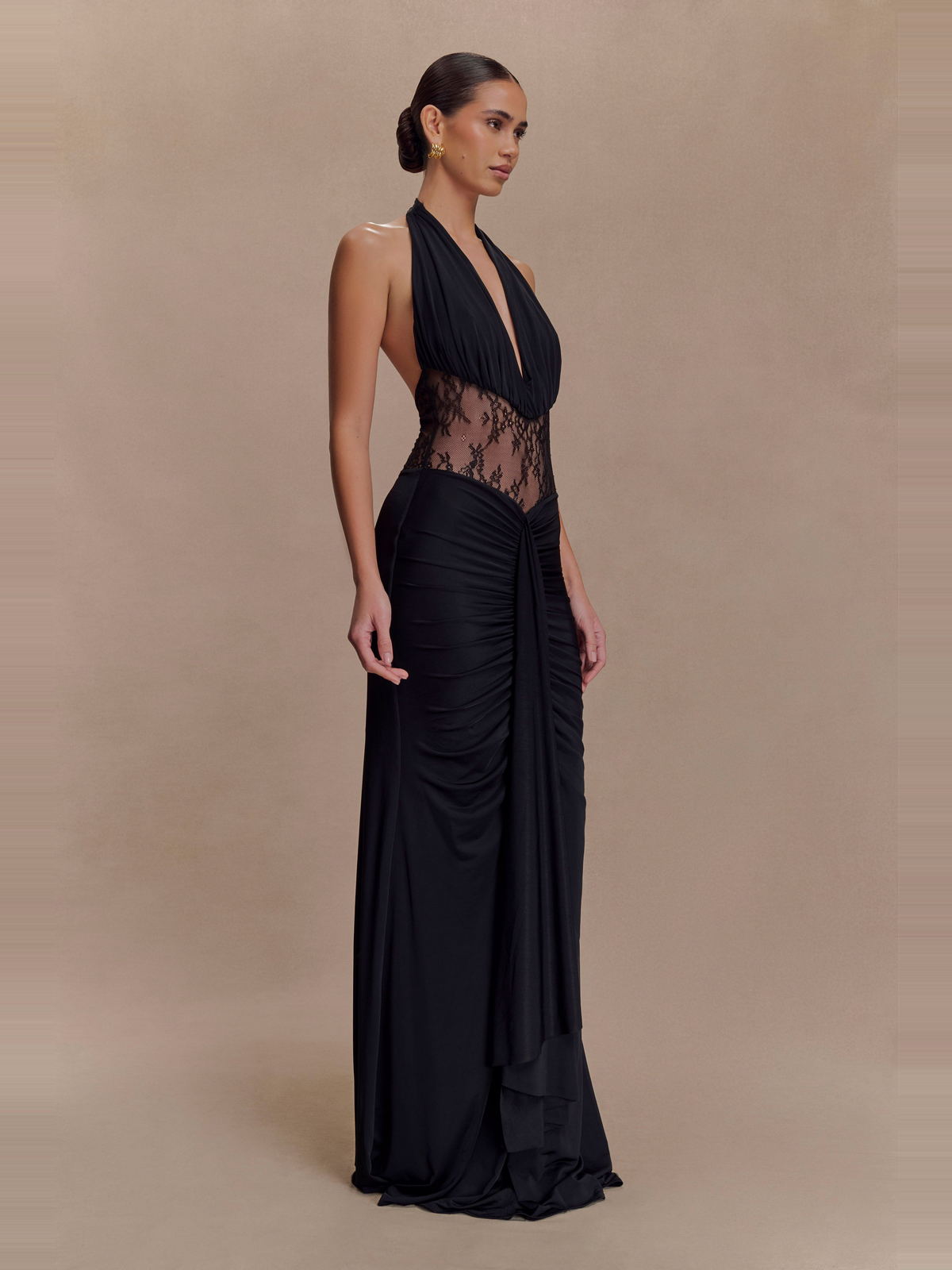 Bonnie Lace Halter Maxi Dress — Svelte Chic