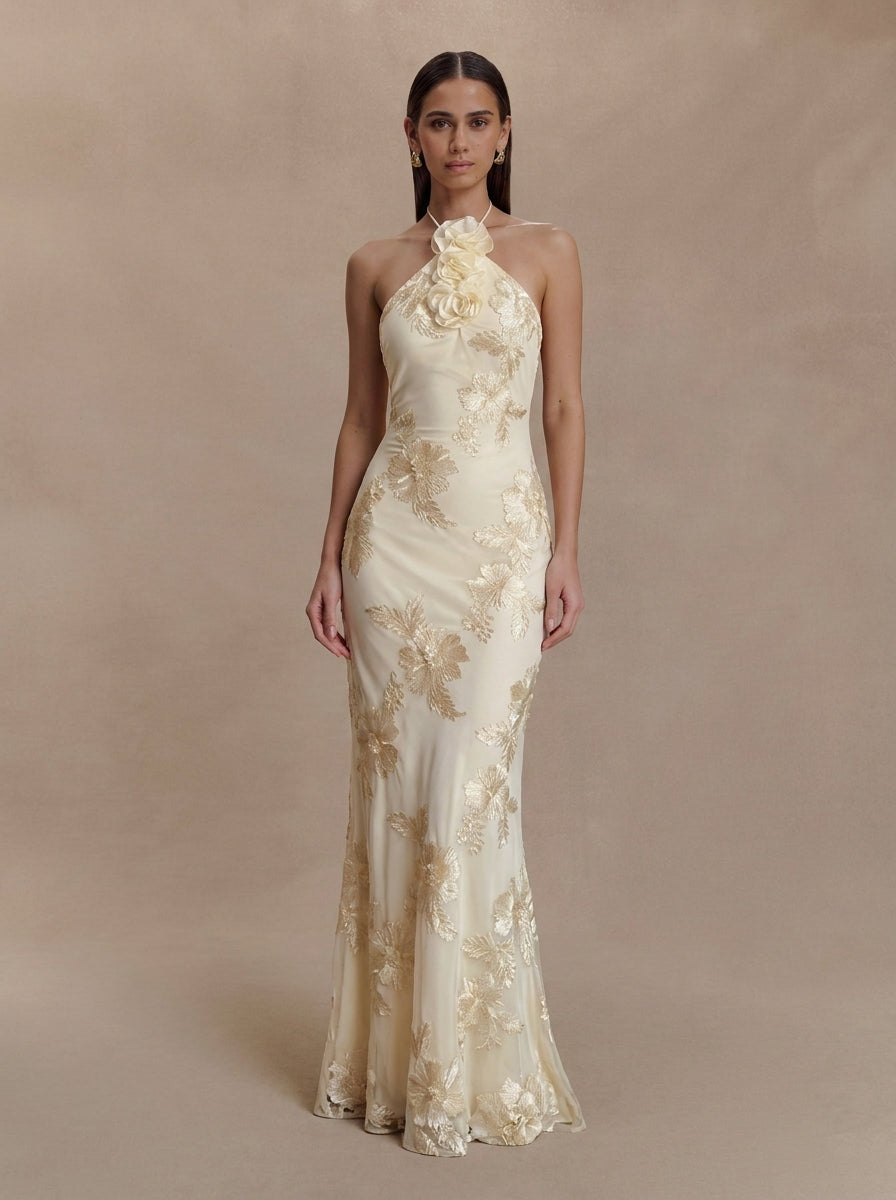Floral Embroidered Maxi Dress — Svelte Chic