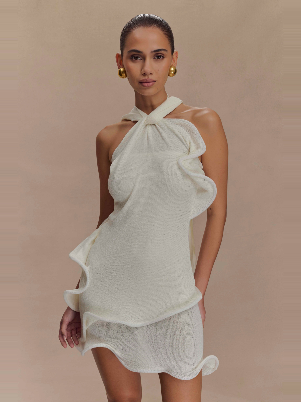Caprice Halter Knit Mini Dress — Svelte Chic