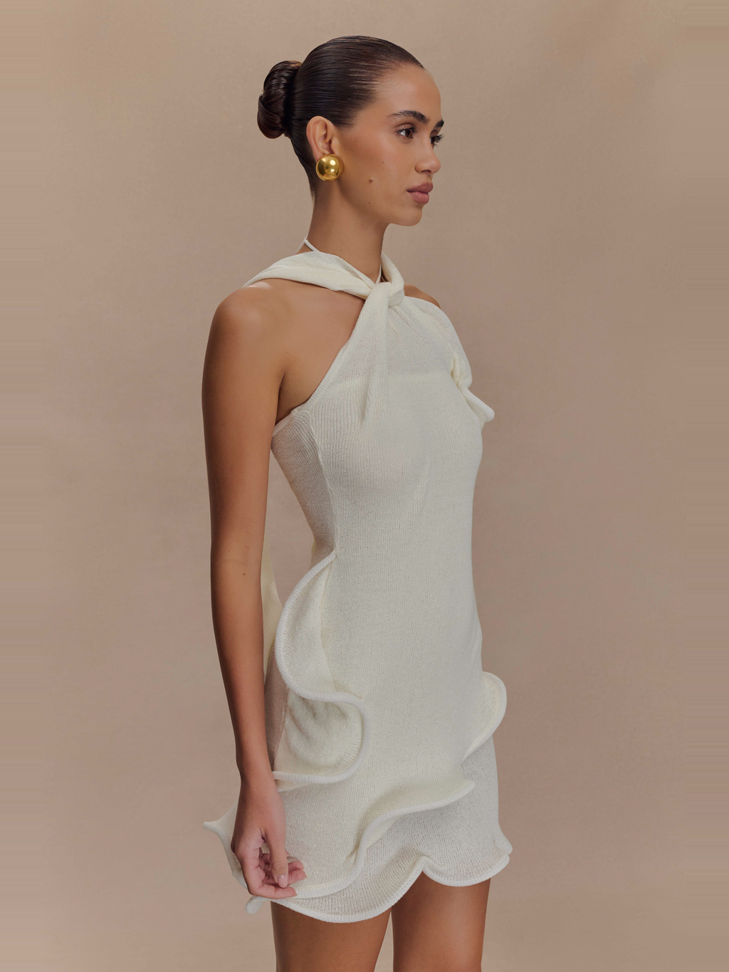 Caprice Halter Knit Mini Dress — Svelte Chic