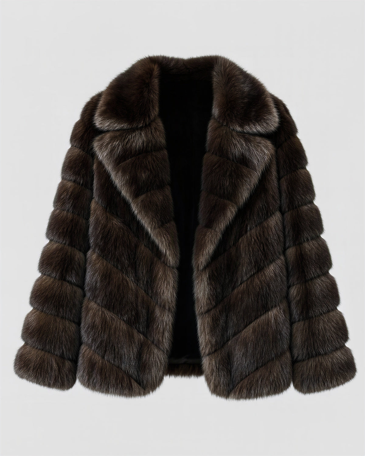 Cesira Sable Look Faux Fur Jacket, Dark Brown, dark brown, product view without a model