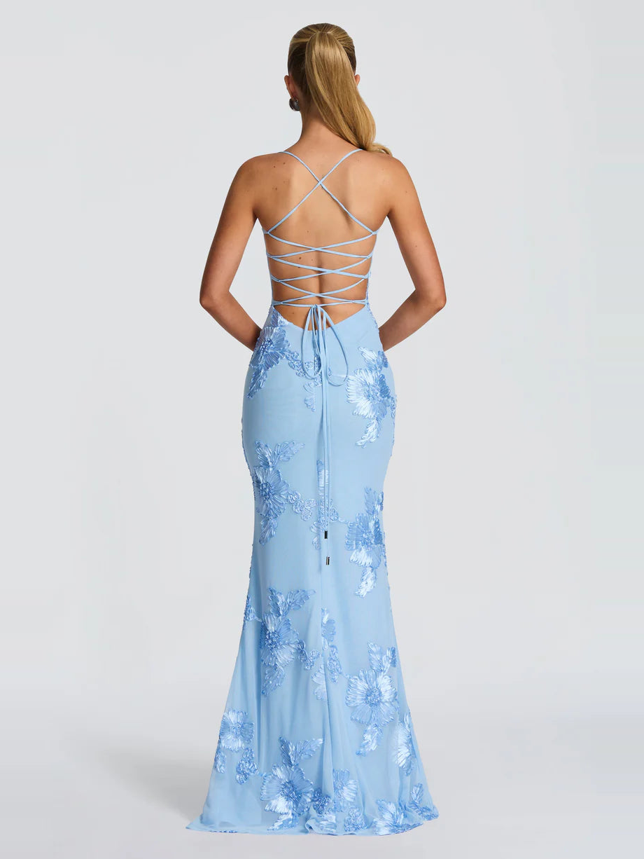 Virelle Floral Embroidered Maxi Dress — Svelte Chic
