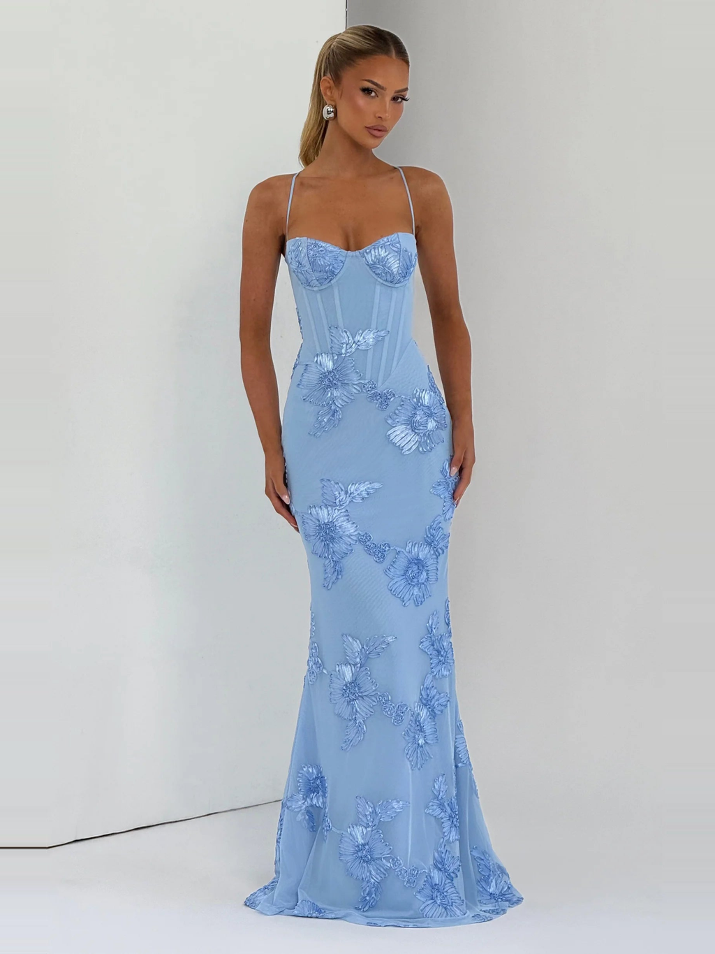 Virelle Floral Embroidered Maxi Dress — Svelte Chic