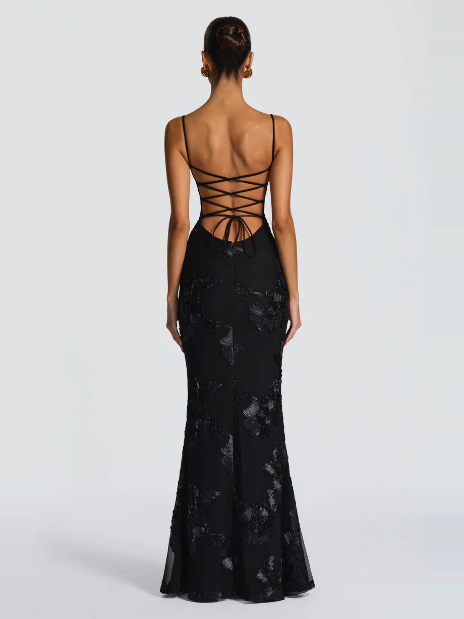 Virelle Floral Embroidered Maxi Dress — Svelte Chic