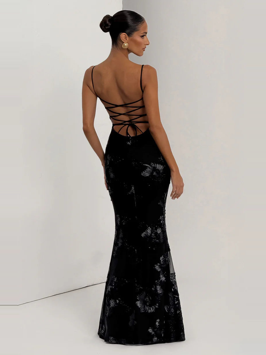 Virelle Floral Embroidered Maxi Dress — Svelte Chic