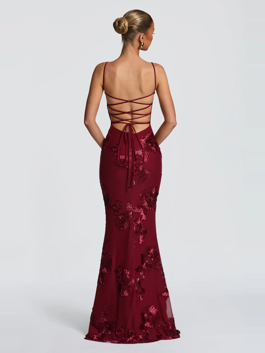 Virelle Floral Embroidered Maxi Dress — Svelte Chic
