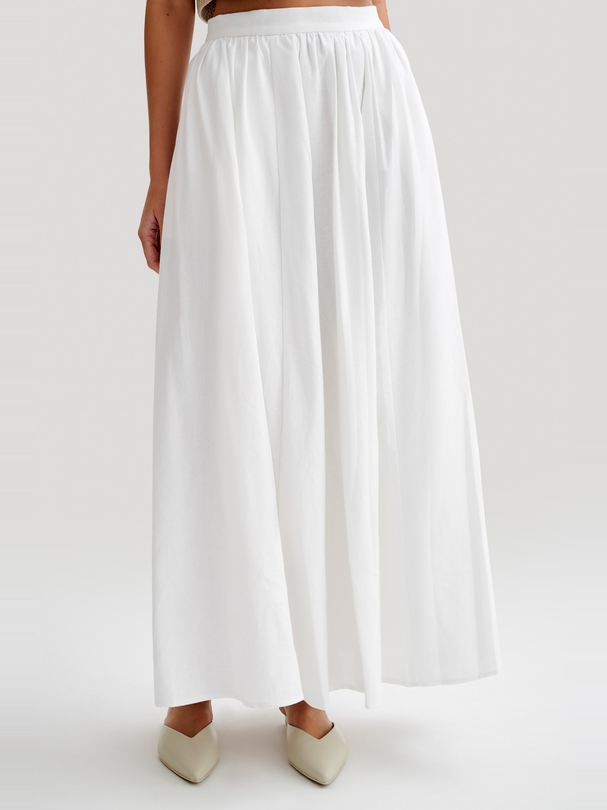 Clarence Linen A-Line Maxi Skirt — Svelte Chic